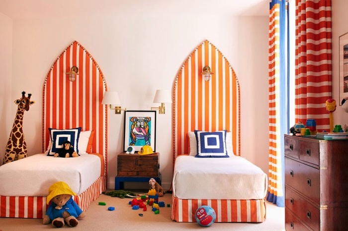 оранжевый цвет детская комната 001